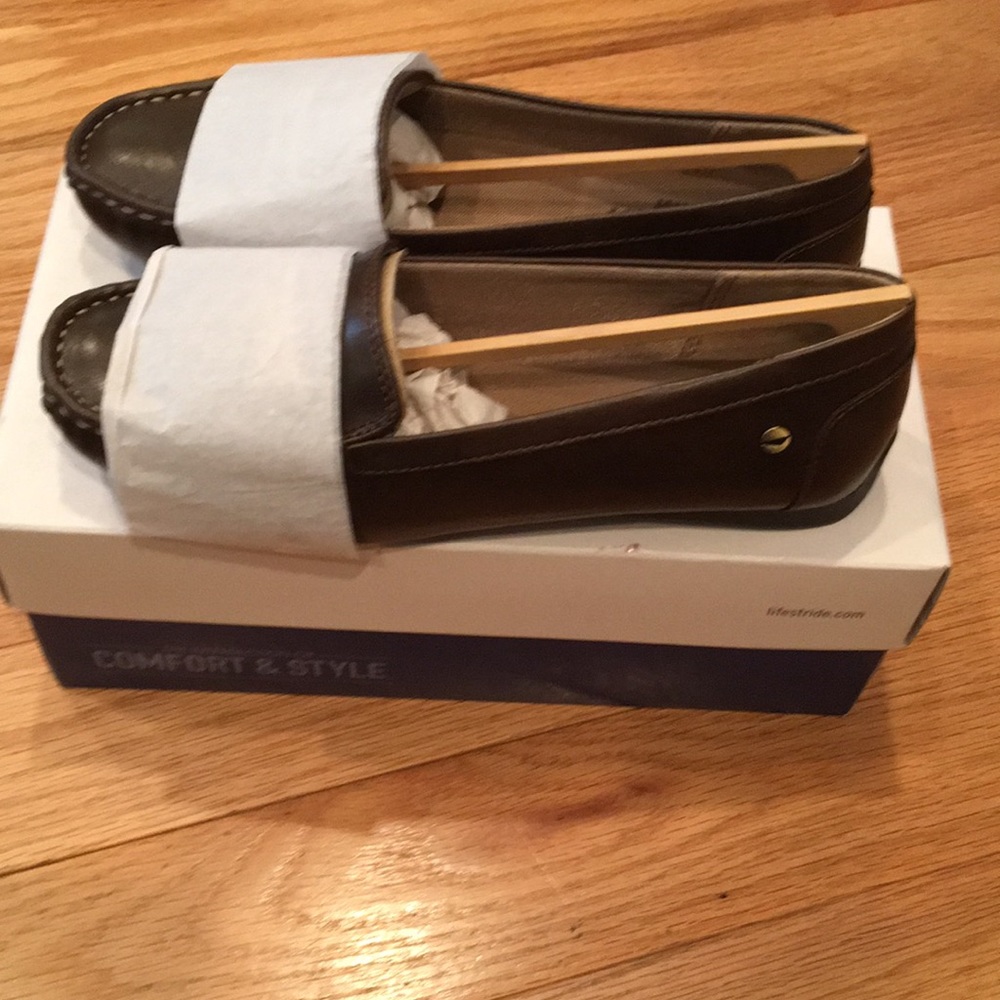 Lifestride Viva Mid Brown Loafers New!